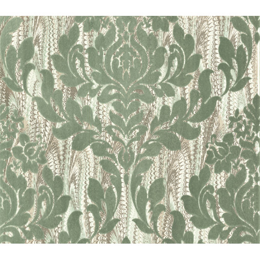 Tapet Faversham, Seafoam Green Luxury Flock, 1838 Wallcoverings, 5.3mp / rola