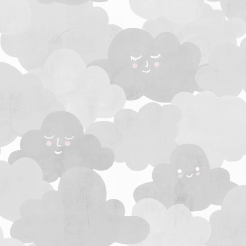 Tapet Happy Clouds, Graphite, Rebel Walls, 5 mp / rola - Img 2