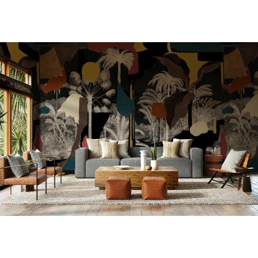 Tapet lavabil Colonial Abstraction, Black, TresTintas