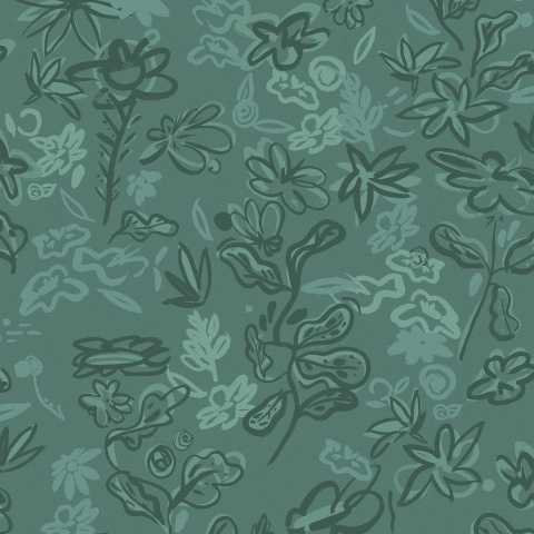 Tapet lavabil Crazy Flowers, Turquoise, TresTintas 5mp / rola - Img 2