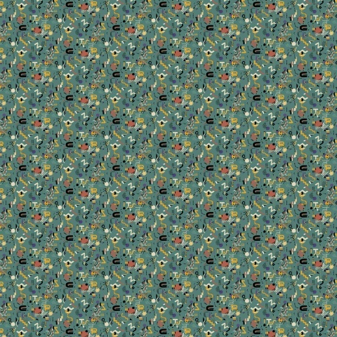 Tapet lavabil Funny Shapes, Turquoise, TresTintas 5mp / rola - Img 3