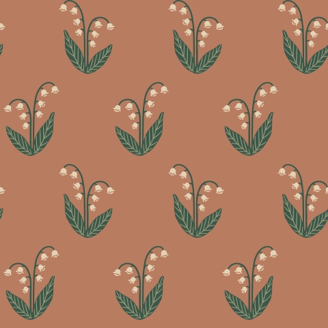 Tapet lavabil, Lilly, Terracotta, Sandberg, 5.3mp / rola - Img 2
