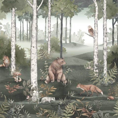 Tapet lavabil, Wild Forest Mural 6943, 1.3mp / rola - Img 7