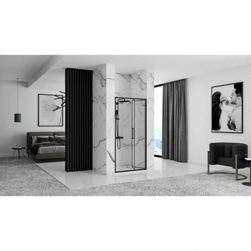 Usa de nisa pliabila Rea Rapid Fold 90 cm sticla 6 mm negru - Img 2