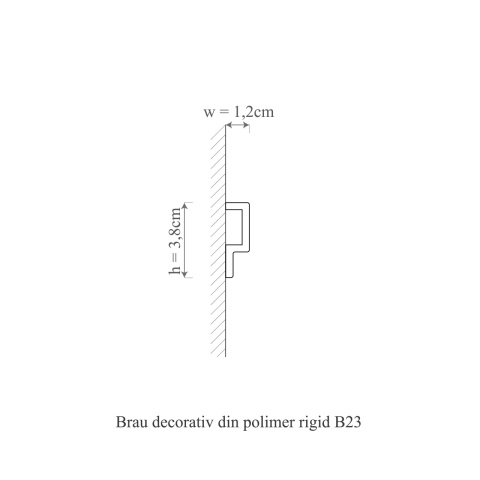 Brau polimer rigid, Manavi, B23 - 3.8x1.2x200 cm - Img 2
