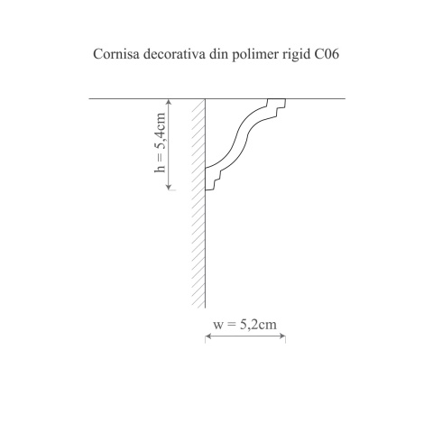 Cornisa polimer rigid, Manavi, C6 - 5.4x5.2x200 cm - Img 2