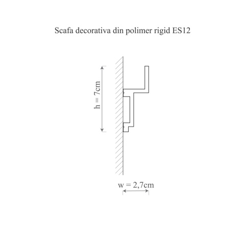 Cornisa polimer rigid, Manavi, ES12 - 7x2.7x200 cm - Img 2