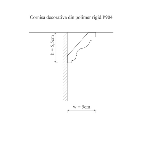 Cornisa poliuretan, Manavi, P904-5.5x5x200cm - Img 2
