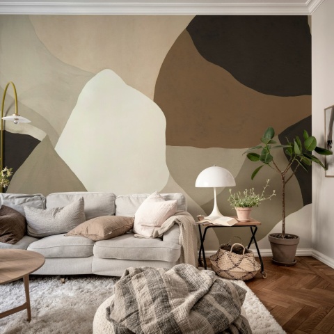 Fototapet, Abstract Fields, Dark Brown, Rebel Walls