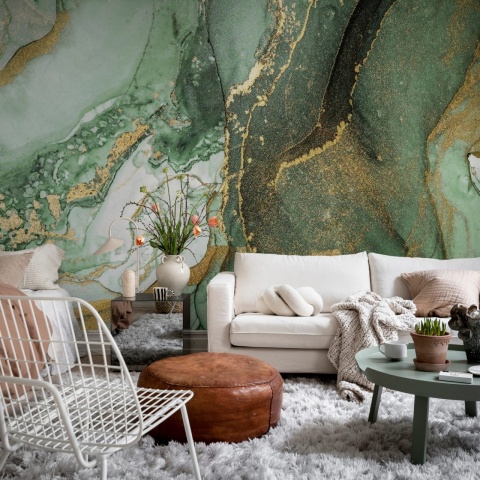 Fototapet, Agate Crystal, Green, Rebel Walls