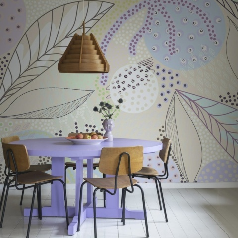 Fototapet, Artsy Leafs, Lilac, Rebel Walls