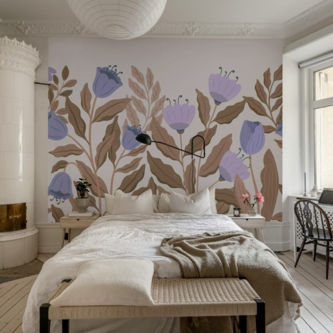 Fototapet, Big Blossom, Lilac, Rebel Walls - Img 3