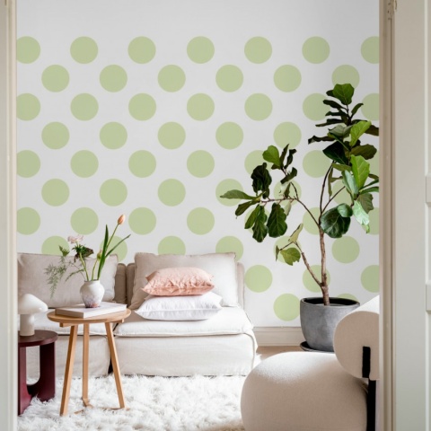 Fototapet, Big Dots, Light Green, Rebel Walls - Img 4
