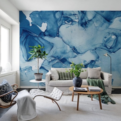Fototapet, Blue Watercolors, Rebel Walls - Img 4