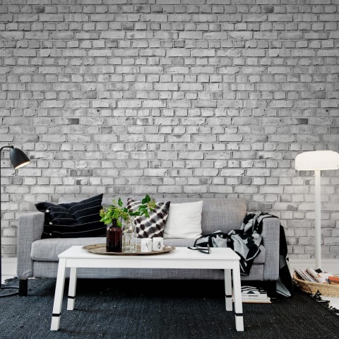 Fototapet, Brick Wall, White, Rebel Walls - Img 3