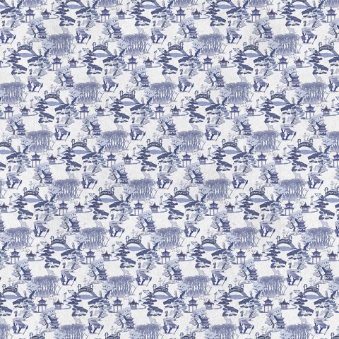Fototapet Chinese toile (blue), VLAdiLA - Img 3