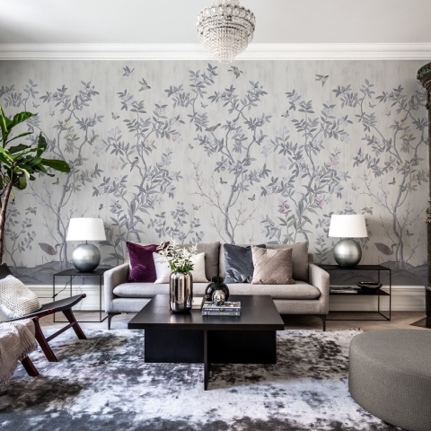 Fototapet, Chinoiserie Chic, Pearl Gray, Rebel Walls - Img 8