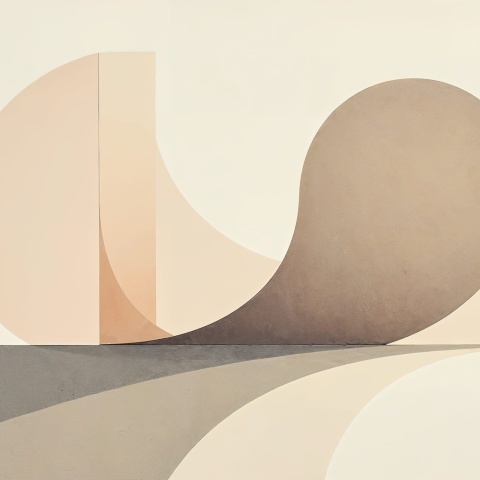Fototapet, Circle Landscape, Beige, Rebel Walls - Img 2
