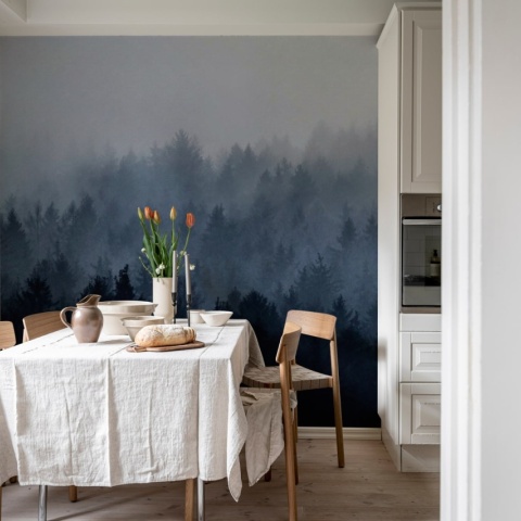Fototapet, Cloudy Forest, Blue, Rebel Walls - Img 4