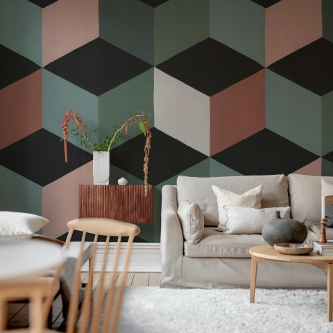 Fototapet, Colorful Rombs, Green, Rebel Walls