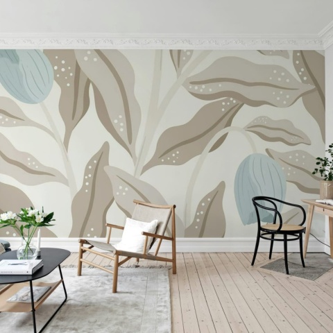 Fototapet, Cool Flora, Beige & Blue, Rebel Walls
