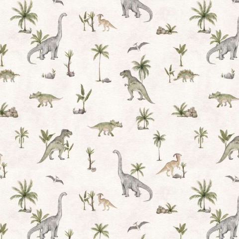 Fototapet Dashing Dinos - White, Kikki Belle - Img 2