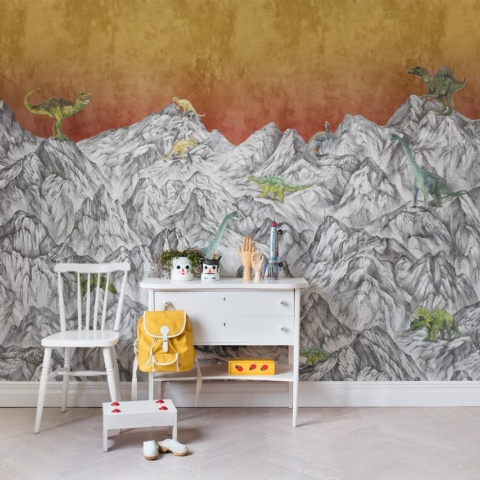Fototapet, Dinosaur Mountain, Volcano, Rebel Walls
