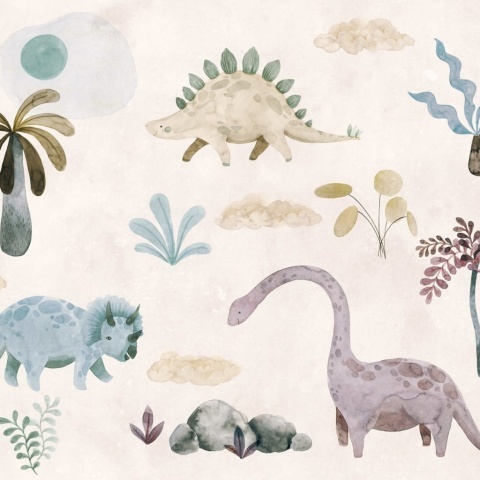 Fototapet, Dinosaur Oasis, Pastel, Rebel Walls - Img 2