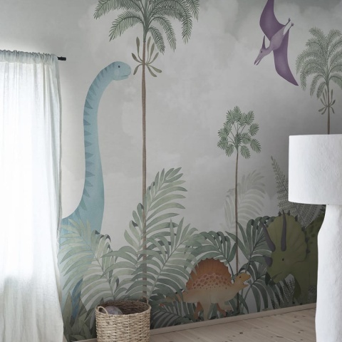 Fototapet, Dinosaur World, Light Green, Rebel Walls - Img 3