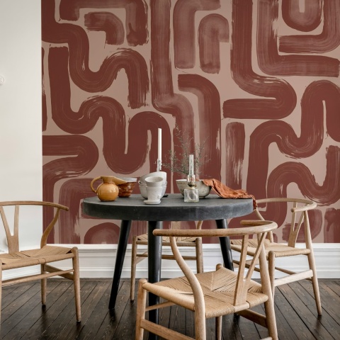 Fototapet, Drape Brush, Red, Rebel Walls