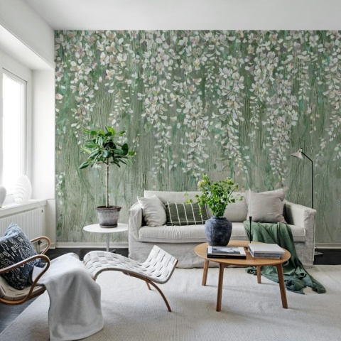 Fototapet, Draped Blossoms, Green, Rebel Walls