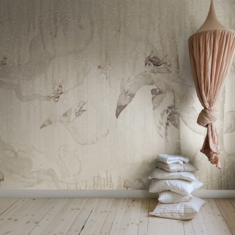 Fototapet, Dream Forest Girl, Off White, Rebel Walls - Img 3