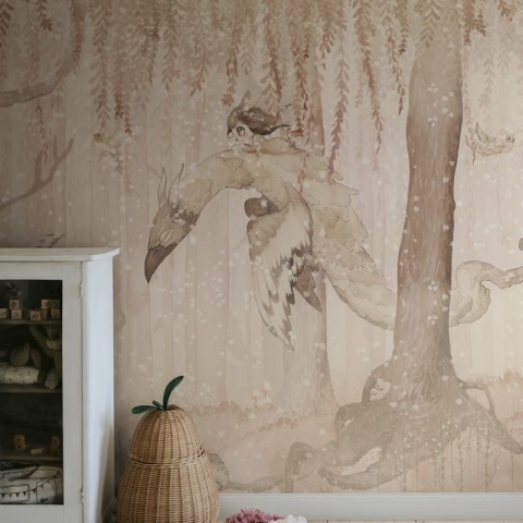Fototapet, Dream Forest Girl, Sandy Pink, Rebel Walls - Img 7