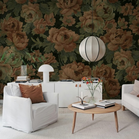 Fototapet, Eternal Blossoms, Black, Rebel Walls