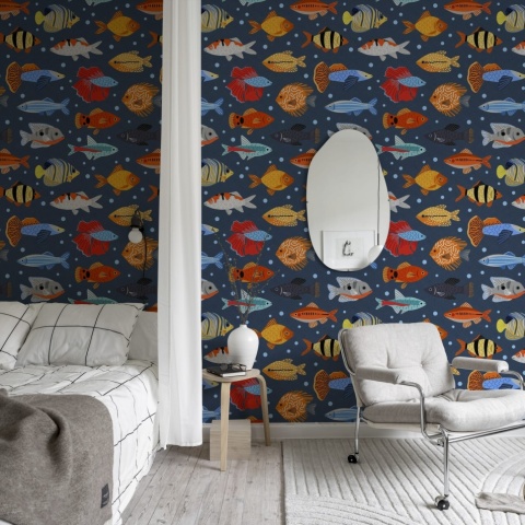 Fototapet, Fish Shoal, Blue, Rebel Walls - Img 6