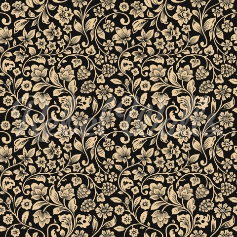 Fototapet, Floral Opulence, Black, Rebel Walls - Img 2