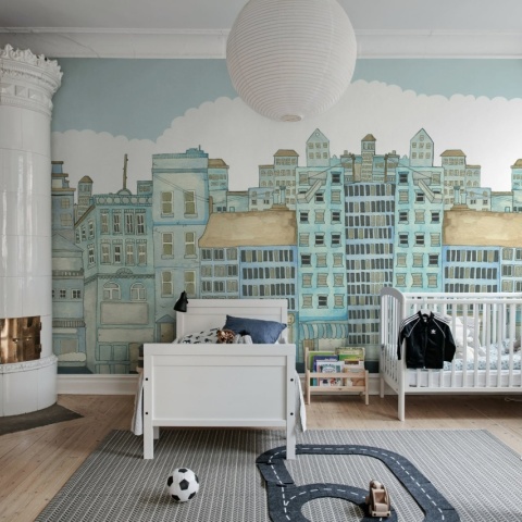 Fototapet, Funny Houses, Light Blue, Rebel Walls - Img 3
