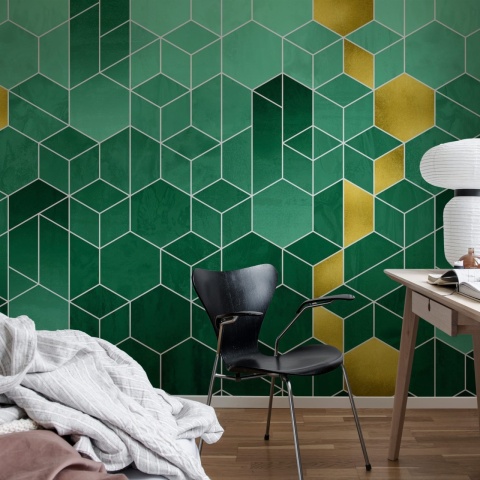Fototapet, Gradient Geometry, Emerald, Rebel Walls - Img 3