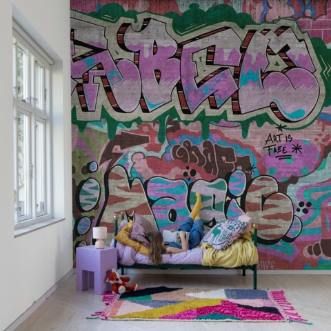 Fototapet, Graffiti, Pastel, Rebel Walls