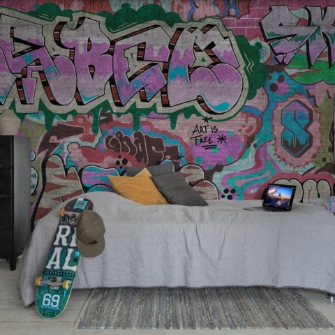 Fototapet, Graffiti, Pastel, Rebel Walls - Img 3