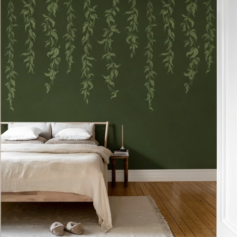 Fototapet, Hanging Leaves, Dark Green, Rebel Walls - Img 3