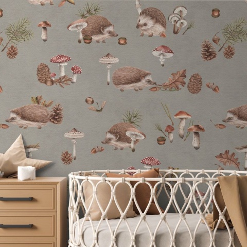 Fototapet Happy Hedgehog - Taupe, Kikki Belle - Img 5