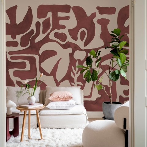Fototapet, Harmony Forms, Red & Pink, Rebel Walls