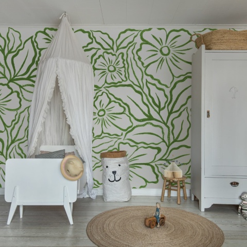 Fototapet, Ink Flowers, Green, Rebel Walls - Img 3