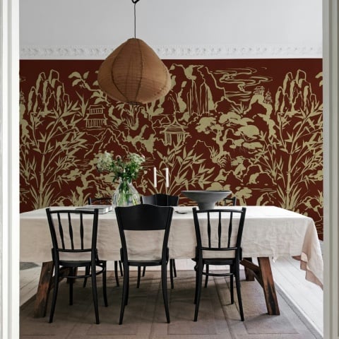 Fototapet, Ink Horizon, Burgundy, Rebel Walls - Img 3