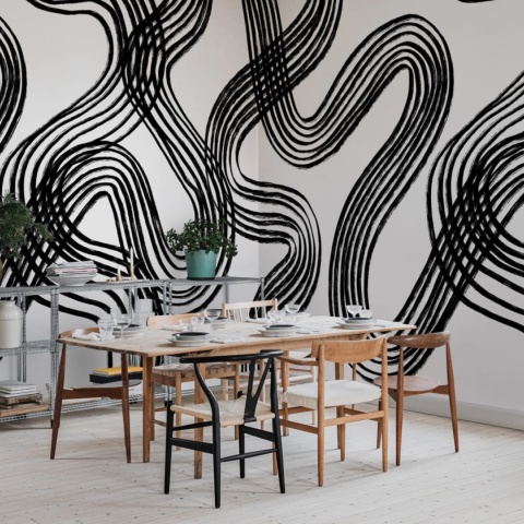 Fototapet, Ink Stripes, Black &amp; White, Rebel Walls - Img 6