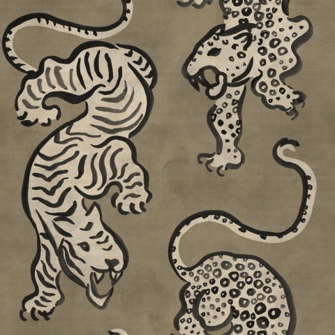 Fototapet, Ink Tiger, Brown, Rebel Walls - Img 2