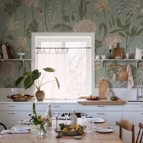 Fototapet lavabil, Aurelie Mural, Turquoise, Sandberg - Img 3