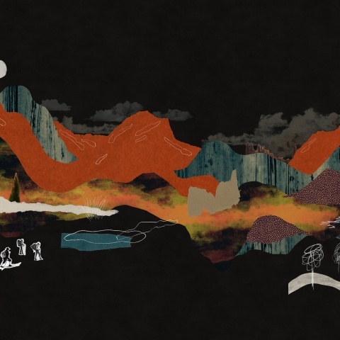 Fototapet lavabil Landscape Collage, Black, TresTintas - Img 2