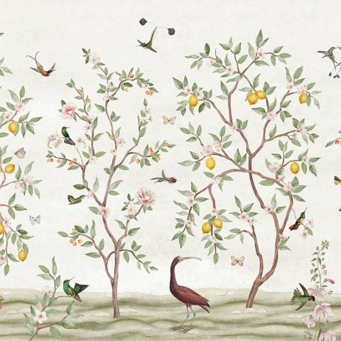 Fototapet Lemon Tree Chinoiserie - White, Sir Edward - Img 2